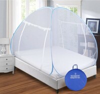 Backbone Mosquito Net, Polyester Foldable King Size Bed,Double Bed,Queen Size Bed with Free Saviours(Suitable for 6ft x 6ft to 6.9ft x 6.9ft,Pack of 1,White)