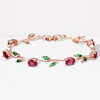 Yellow Chimes Rose Leaf Shaped Multicolor Braclet