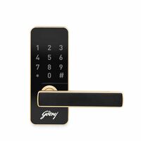 Godrej Smart Locks I Catus Touch I Smart Digital Lock for Wooden Door I 2 in 1 Access I PIN Access I Mechanical Key I Champagne Gold Finish I 3 Years Warranty