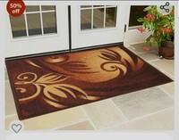 Kuber Industries Country Modern Door Mat/Floor Mat|Solid Print & Cotton Material|Water Absorbent & Easy to Wash|Size Large 71 X 47 Cm (Brown), Large Rectangle 