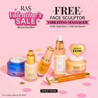 RAS Luxury Skincare Valentine's Sale: Shop for Rs.1590 & Get Free Face Sculptor Vibrating Massager + 24K Gold Elixir + 24K Gel Serum Worth Rs.4700