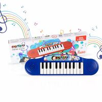 Gooyo GY3716 Mini Portable Piano Keyboard Musical Toy for Kids/Babies/Girls/Boys/Gifts | Blue Color, Power Source: 2xAA Battery (Not Included)