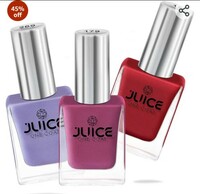 JUICE Quick-dry, Long Lasting, Chip Resistant, High Glossy Finish, F&D Approved Colors & Pigments, 3 in 1 Nail Polish Combo_1 - 11ml