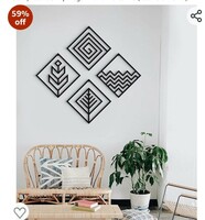  Triad basics Wooden Wall Hanging Decor Art Pieces | Painted Finish | 4mm Thickness | Home Décor for Living Room, Bedroom | Elegant and Versatile (four elements) 