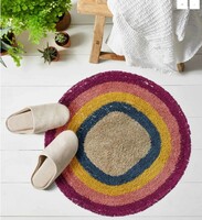 Multicolor Geometric Blended Cotton
22x22 Inches Washable Hand Tufted
Round Door Mat