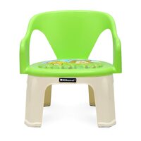 Nilkamal Pups Kids Strong and Durable Plastic Chair with PVC Cushion Base (Pups Blue), 35 * 36 * 38 cm