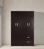 Ren 4 Door Wardrobe in Wenge Finish with Lock,