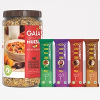 Gaia Real Fruit Muesli 1kg & 4 Assorted Granola Bars 50gm Each Combo