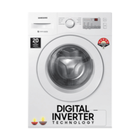 SAMSUNG 6 kg 5 Star Inverter Fully Automatic Front Load Washing Machine (WW60R20GLMA/TL, In-built Heater, White)