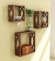 Engineered Wood Wall Shelf in Brown Colour By Home Sparkle