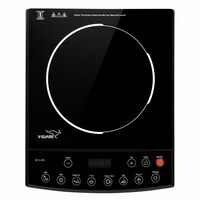 V-Guard VIC 1.4 EL Induction Cooktop / 1400 Watt Electric Induction cooker with 7 Power Levels|Temperature Control | Push button| Auto-cutoff | Elegant Crystal Glass Matte Finish | Fast & Even Cooking l