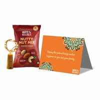 Open Secret Gift Hamper with Mix Dry Fruit and Nuts | 3 Item Gift Combo