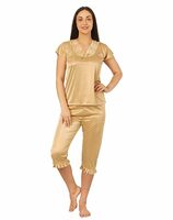 Noty Girl's Satin Solid Night Suit Set Pack of 1