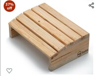  AB SALES 12 Inch Solid Wood Ergonomic Under-Desk Footrest Stool, Strong and Durable, Core Strength, Stability, Anti Slip Design, For Computer and Office Chair, White 