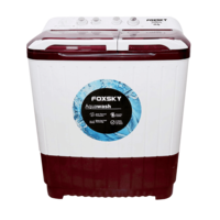 FOXSKY 8.6 Kg 5 Star Semi Automatic Washing Machine with 3D Scrub Technology (Aqua Wash, Maroon)
