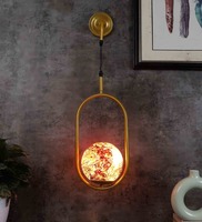 Single Round Shape Wall Light in Gold Finish with 3D Glass By DecorativeRay