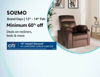 Solimo Brand Days | Minimum 60% Off On Deals On Recliners Beds & More [12th - 14th Feb ]