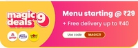 Magicpin Food delivery 85% Discount + Free delivery 