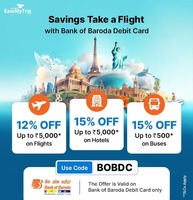 Easemytrip - BOB debit & credit card offer - Upto Rs 7000 off