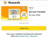 Get Flat 150 Amazon Pay eGift Card order  of minimum order value ₹5000