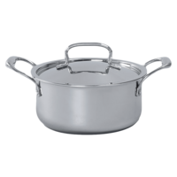 WONDERCHEF Nigella 4.8L Non Stick Aluminium & Stainless steel Casserole with Stainless Steel Lid (Induction Compatible, Even Heat Distribution, Silver)