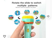 Storio 3 Slides 24 Patterns Mini Projector Torch Toy Slide Flashlight Projector Torch for Kids Sleeping Story Toys for Toddlers, Educational Learning Toys,Space,Animal &Foods 