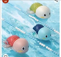  COSMOBABY Swimming Bath Toys for Toddlers 1-3, Floating Wind Up Toys for 1-5 Year Old Boy Girl, New Born Baby Bathtub Water Toys, Preschool Toddler Pool Toys (Turtle)(Pack of 1) Proudly Made in India 