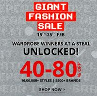 Last Day Ajio Giant Fashion Sale - Flat 40% - 80% Off on Top Styles + 10% Off on AU/ Fi Bank Cards