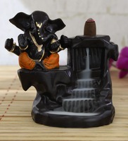 Lord Ganesha Orange Polyresin Idol