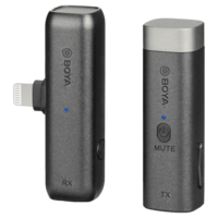 Boya Type C & 3.5 Jack Wireless Microphone with 2.4GHz Transmission Technology (Black)