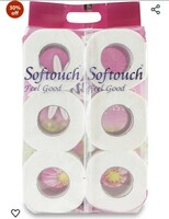 Softouch 2 Ply Toilet Paper Tissue Roll Family Pack 6-in-1 (230 Sheets Per roll)