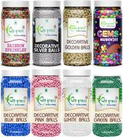 GO GRASS Cake Decorating Set,Variety of Cake Sprinkles for Cupcake / Pastry / EACH 80GRAM Sprinkles  (640 g, Pack of 8)