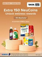 Last Day Tata 1 Mg Extra 150 Neu Coins On Purchase Of Rs.600 Order
