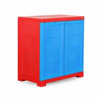 Cello Novelty Compact Plastic 2 Door Cupboard - Red and Blue