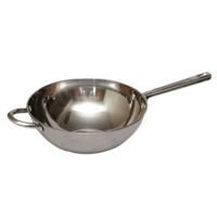 sabichi Haden Essential 2.5L Non Stick Stainless Steel Kadhai (Induction Compatible, Tapered Shape & Mirror Polish, Silver)
