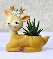 Dolphin Girl Creative Succulent Multicolour Polyresin Desk Pot,By Wens
