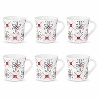 Larah by Borosil Crysta Series Anya Opalware Mug | Set of 6 Tea/Coffee Mugs, 160 ml Each