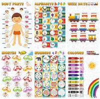 50 coupon - Vantagekart Alphabets, Numbers, Weekdays, Colours, Months, Body Parts Educational Wall Posters/Charts for Preschool Kids, Learning Toy for Toddler- (Paper, 12x18-inch, Multi) - Set of 6