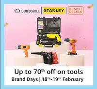 Amazon Buildskill , Stanley, Black + decker Brand Brand Days Upto 70% off on tools [18th-19th February]