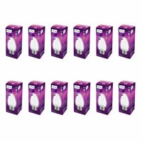 Philips 4-Watt 400-lumen Frosted Candle E27 Base (Cool White, Pack of 12)