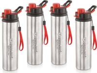 NIRLON Tranzy Sipper Single Wall Water 900 ml Bottle  (Pack of 4, Silver, Steel)