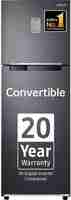 SAMSUNG 256 L Frost Free Double Door3 Star Convertible Refrigerator with Convertible, Digital Inverter with Display (Luxe Black, RT30C3733BX/HL)