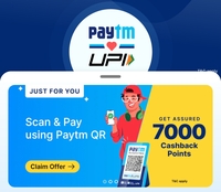 Paytm - Get Assured 7000 Cashback Points On 3 Scan And Pay Of Min Rs 30