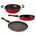 Nirlon Red Aluminium 3-Piece Non-Stick Cookware Set