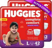 Huggies Complete Comfort Wonder Pant Baby Diaper - L  (84 Pieces)