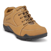 Red Chief Men Tan Brown Leather Sneakers