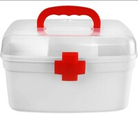 [100 coupon] Cello Medico First Aid Box Plastic, Rectangular Medicine Box, Medical Box, Multi Purpose Box, Multi Utility Storage with Handle, White