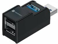 Portronics Mport 3A with 3 Ports (1 USB 3.0 + 2 X USB 2.0) with Hi Speed Data Transfer, Plug & Play USB Hub  (Black)