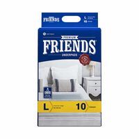 Friends Premium Underpads, Large 60 X 90 cm, Super Absorbent Polymer & Soft Surface, 10s Pack