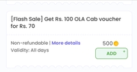 Magicpin flash sale Get Rs 100 OLA cab voucher for Rs 70 (maybe user specific)